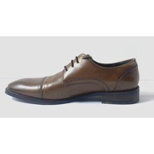 Kenneth Cole Men's Cognac Brown Cap Toe Oxford w/ Flex Lace-Up Dress Shoes 9.5